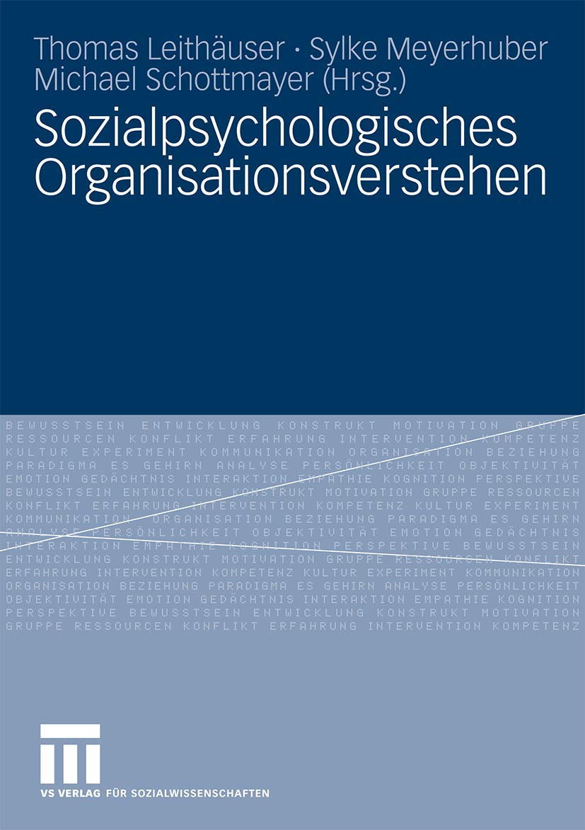 Sozialpsychologisches Organisationsverstehen Business, Finance & Career
