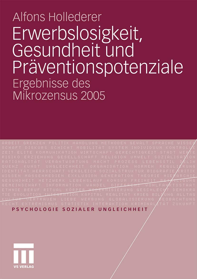 Erwerbslosigkeit, Gesundheit und Präventionspotenziale General education