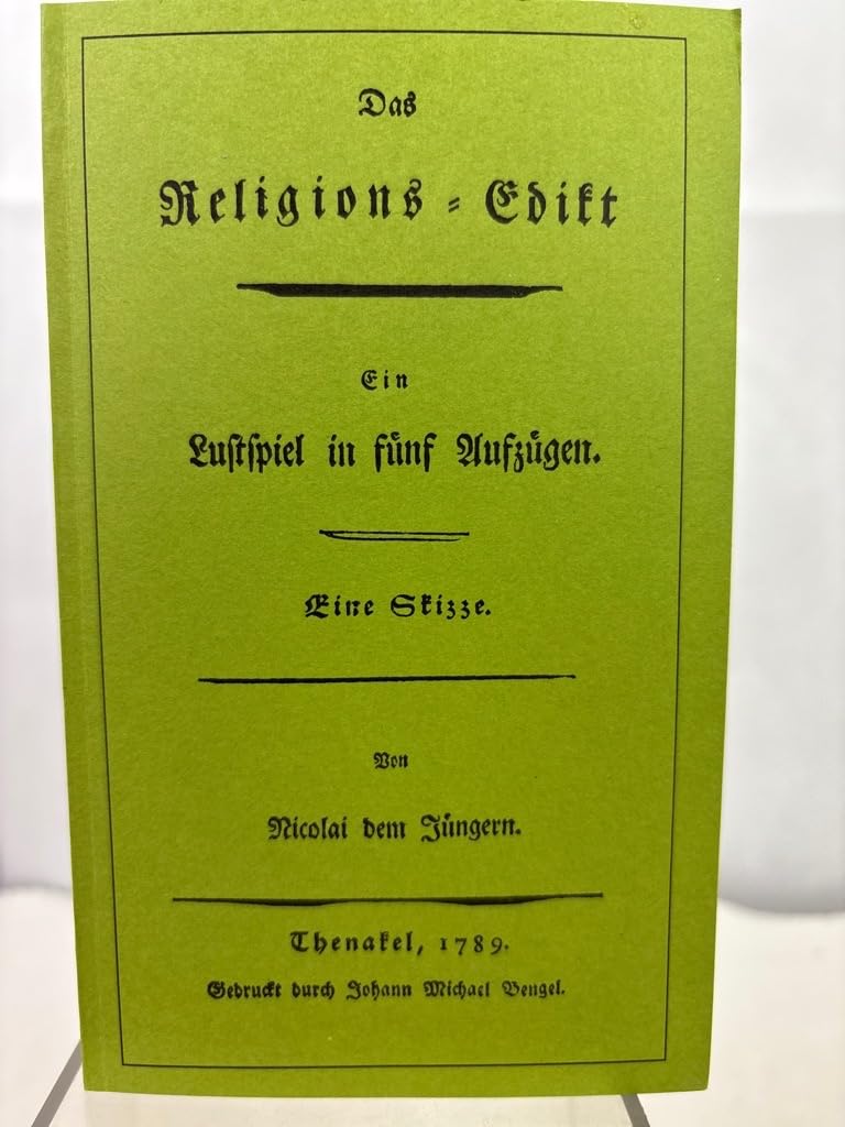 Das Religions-Edikt. Ein Lustspiel. (Jahresgabe 1985/86) Books
