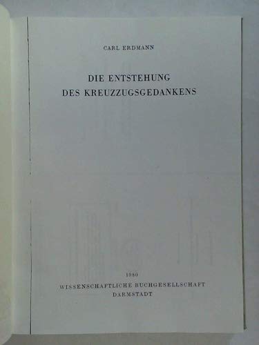 Die Entstehung des Kreuzzugsgedankens Books