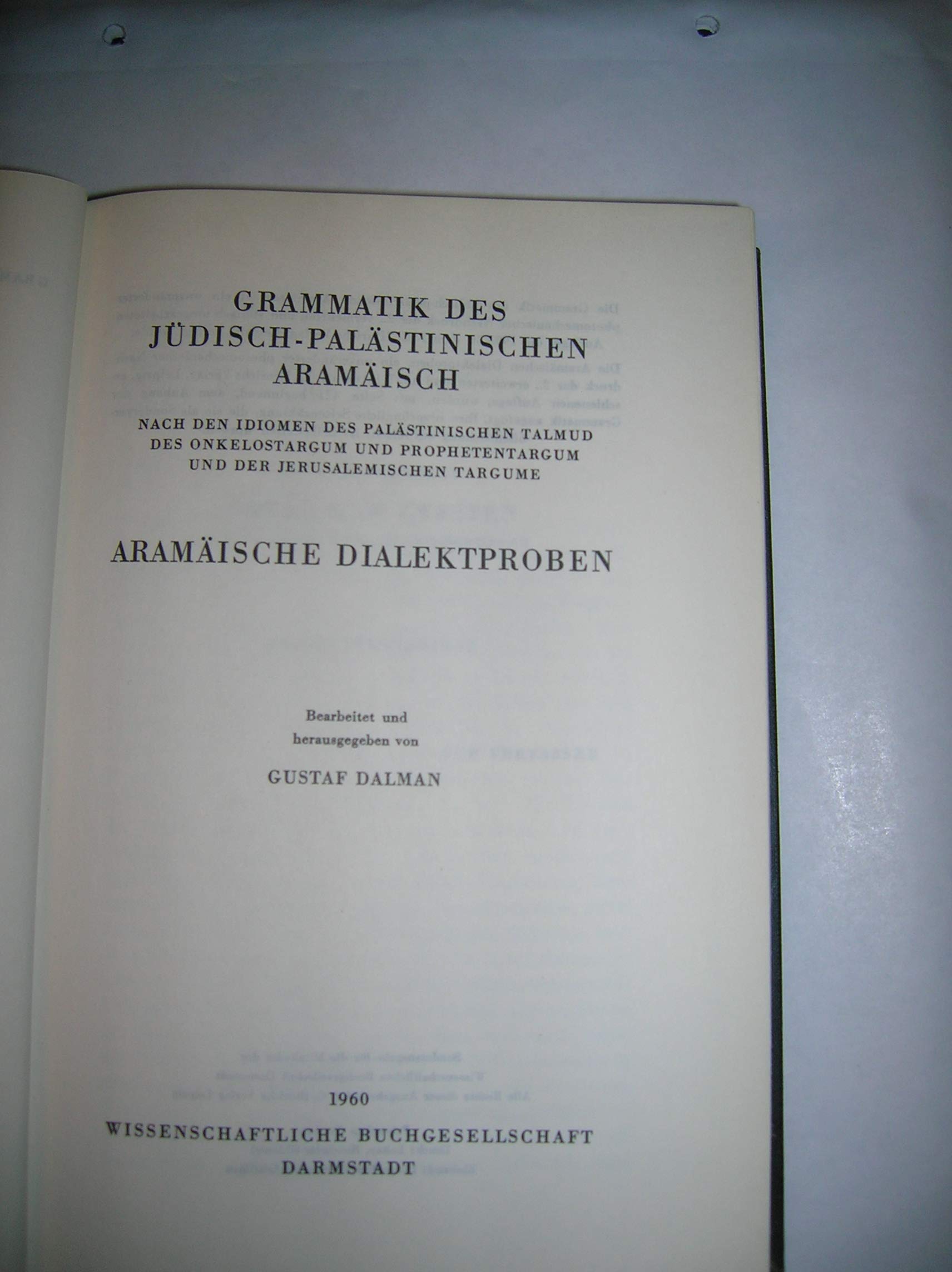 Grammatik des jüdisch-palästinensischen Aramäisch / Aramäische Dialektproben book