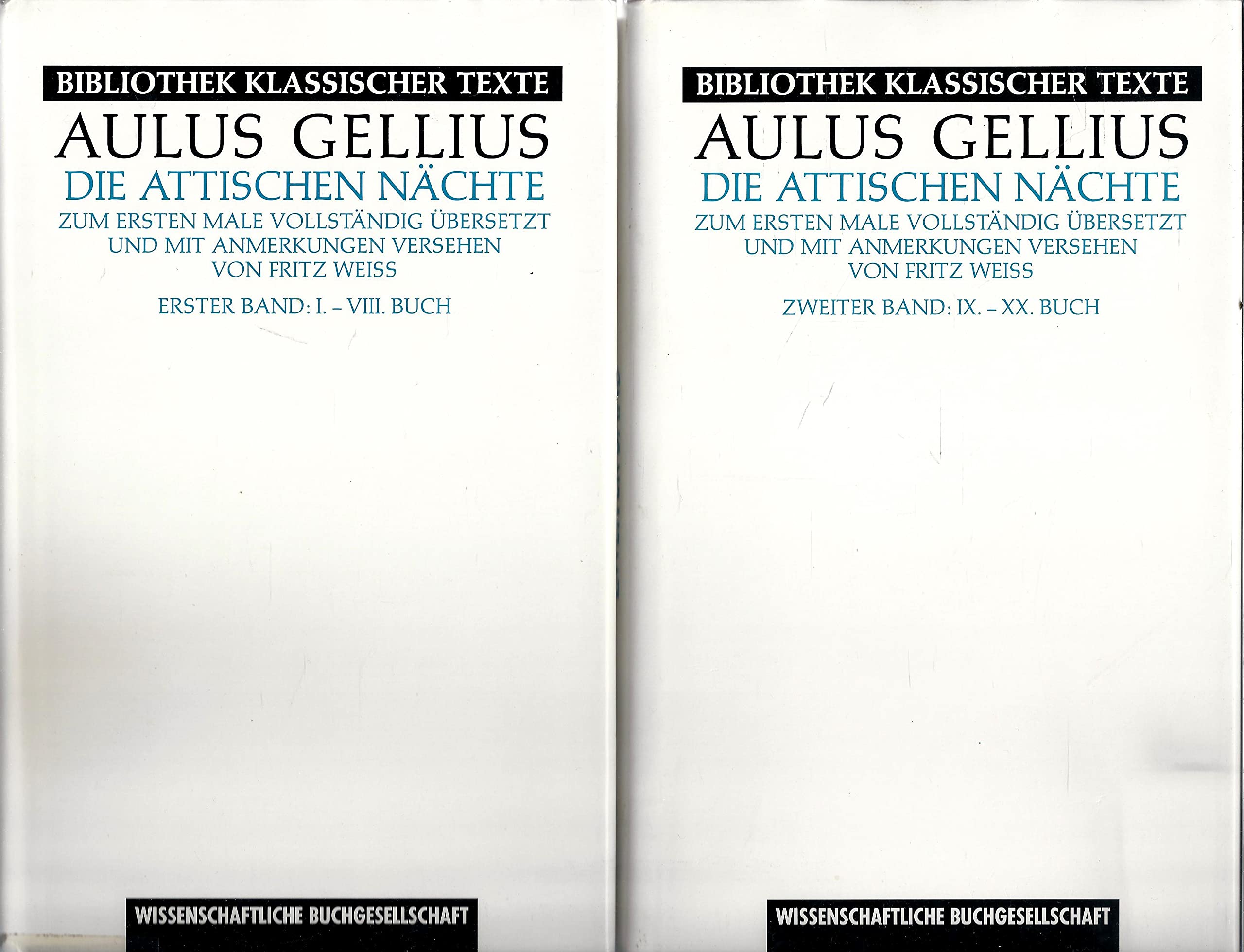 Die attischen Nächte: Band 1: I.-VIII. Buch. Band 2: IX.-XX. Buch (Bibliothek klassischer Texte) Film, Art & Culture