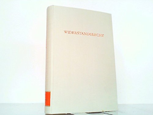Widerstandsrecht. (Wege der Forschung) Books