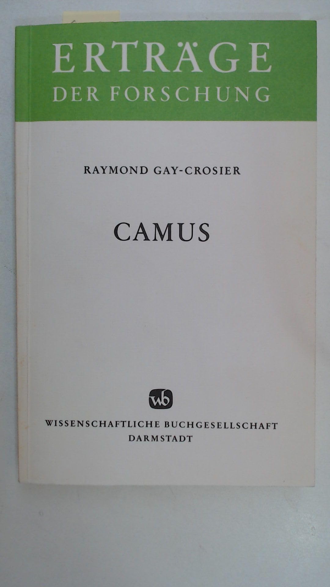 Camus. (Erträge der Forschung) Books