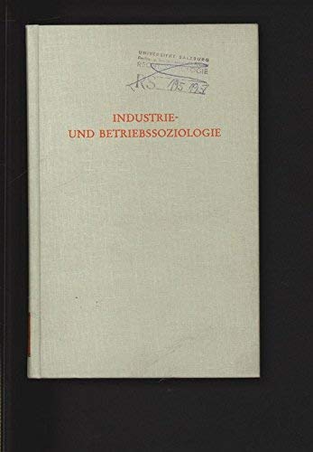 Industrie- und Betriebssoziologie (Wege der Forschung) Business, Finance & Career