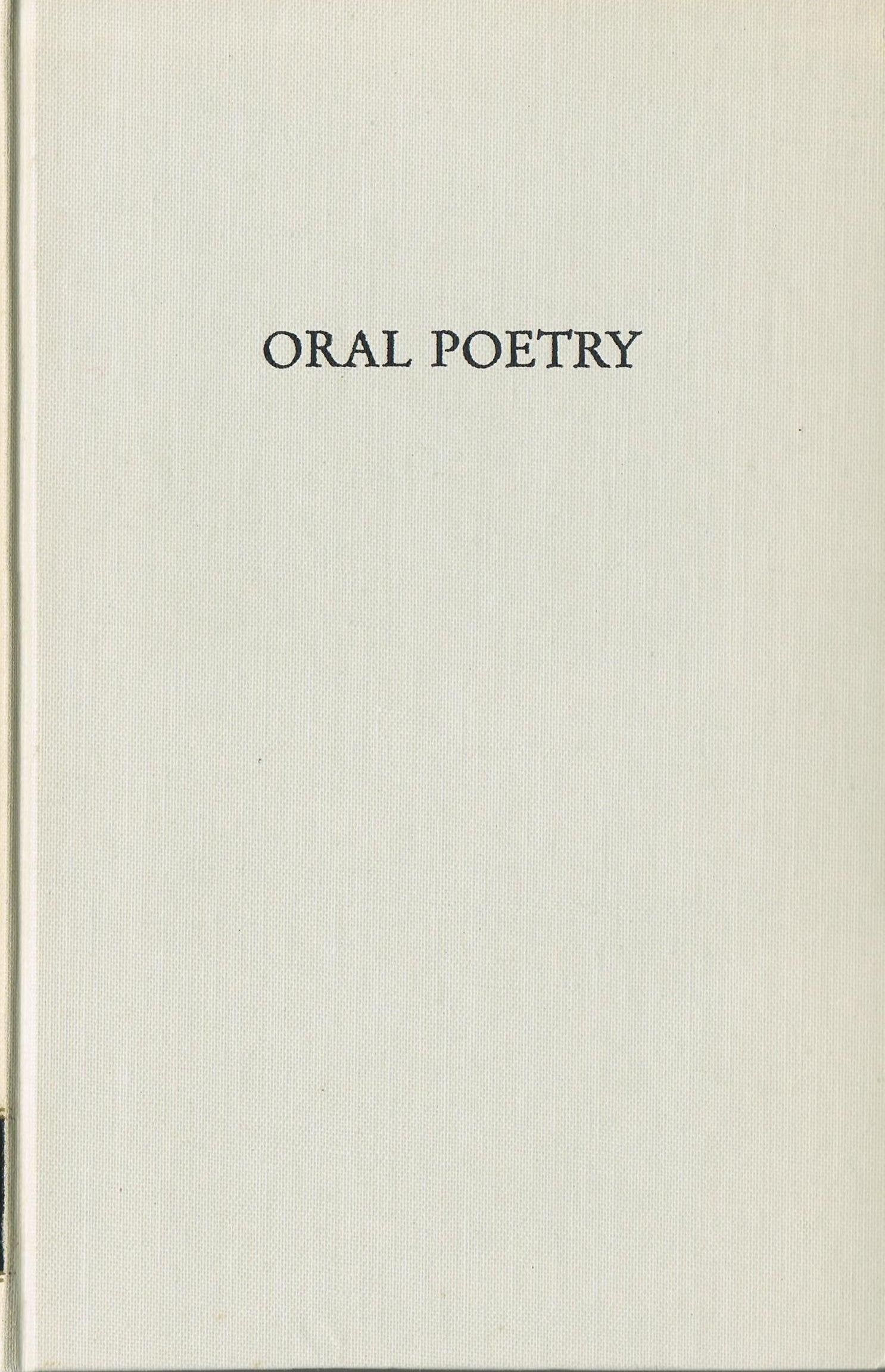 Oral Poetry.: Das Problem der Mündlichkeit mittelalterlicher epischer Dichtung. (Wege der Forschung) Professional & Reference Books