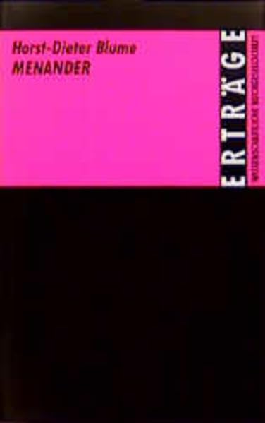 Menander (Erträge der Forschung) Contemporary literature