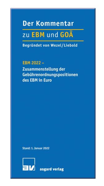 EBM 2022 - Zusammenstellung der Gebührenordnungspositionen des EBM in Euro book
