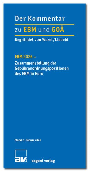 EBM 2026 - Zusammenstellung der Gebührenordnungspositionen des EBM in Euro Medicine