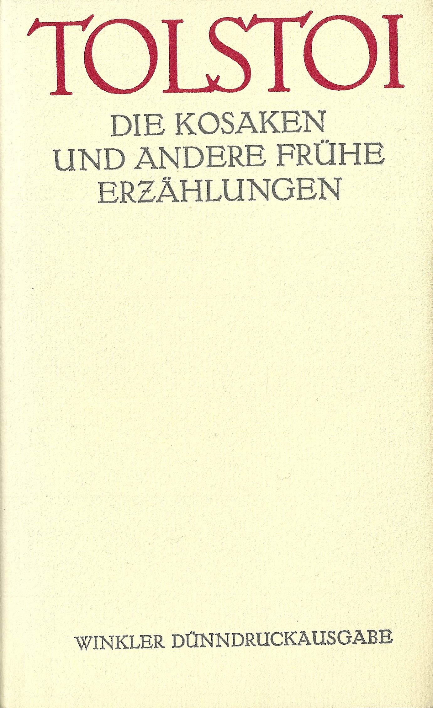 Die Kosaken und andere frühe Erzählungen. ( Episches Gesamtwerk in Einzelausg.) Poetry