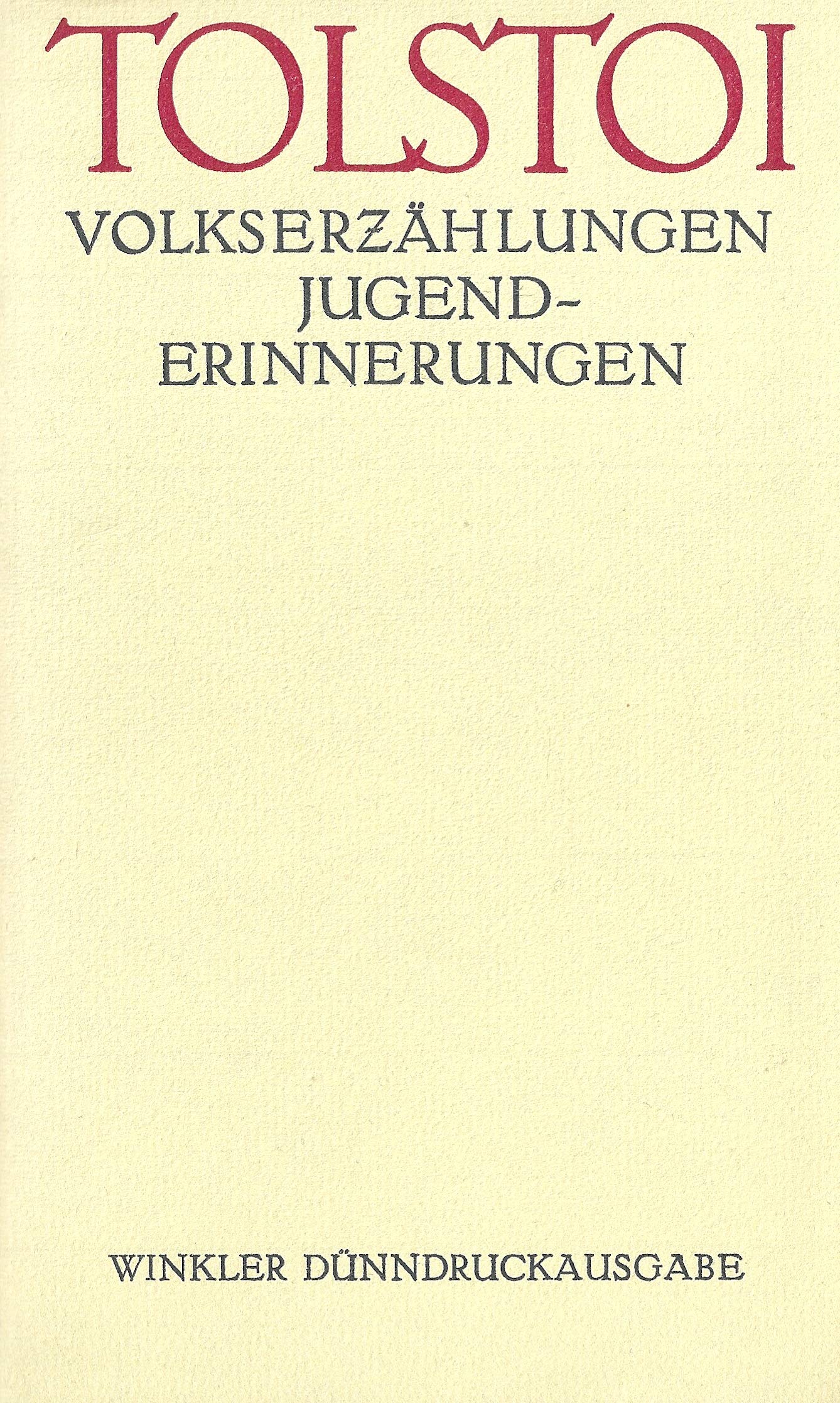 Volkserzählungen / Jugenderinnerungen. ( Episches Gesamtwerk in Einzelausg.) Contemporary literature