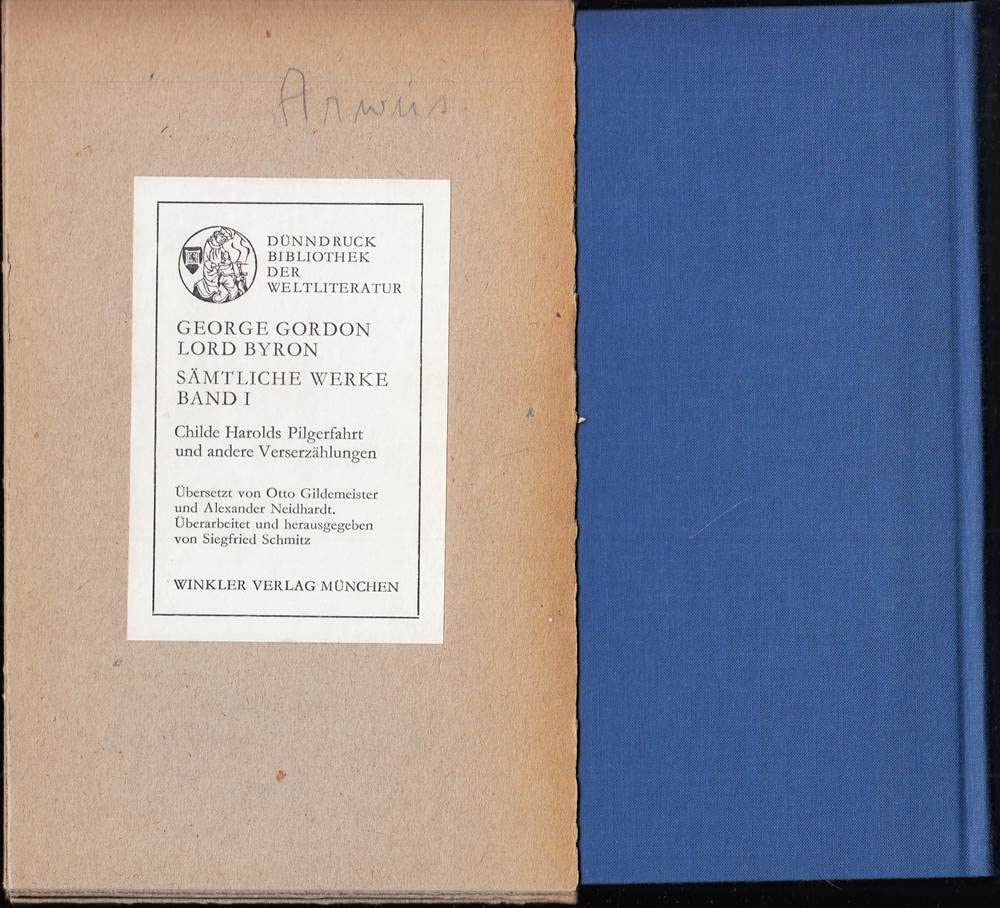 Sämtliche Werke, 3 Bde., Ln, Bd.1, Childe Harolds Pilgerfahrt und andere Verserzählungen: Sämtliche Werke in drei Bänden, Band I Contemporary literature