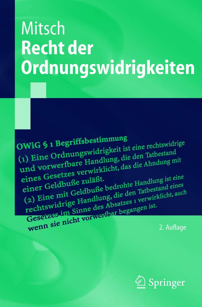 Recht der Ordnungswidrigkeiten (Springer-Lehrbuch) (German Edition) Law