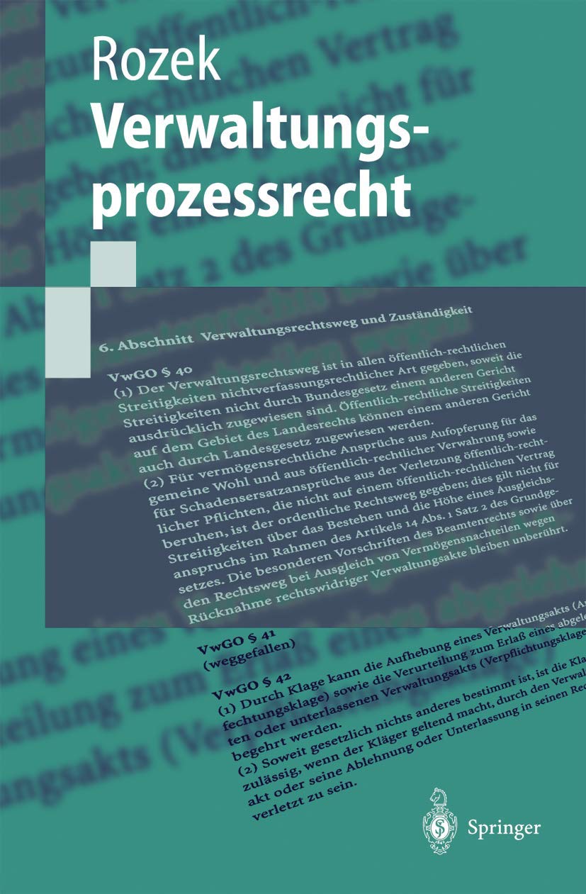 Verwaltungsprozessrecht (Springer-Lehrbuch) Law