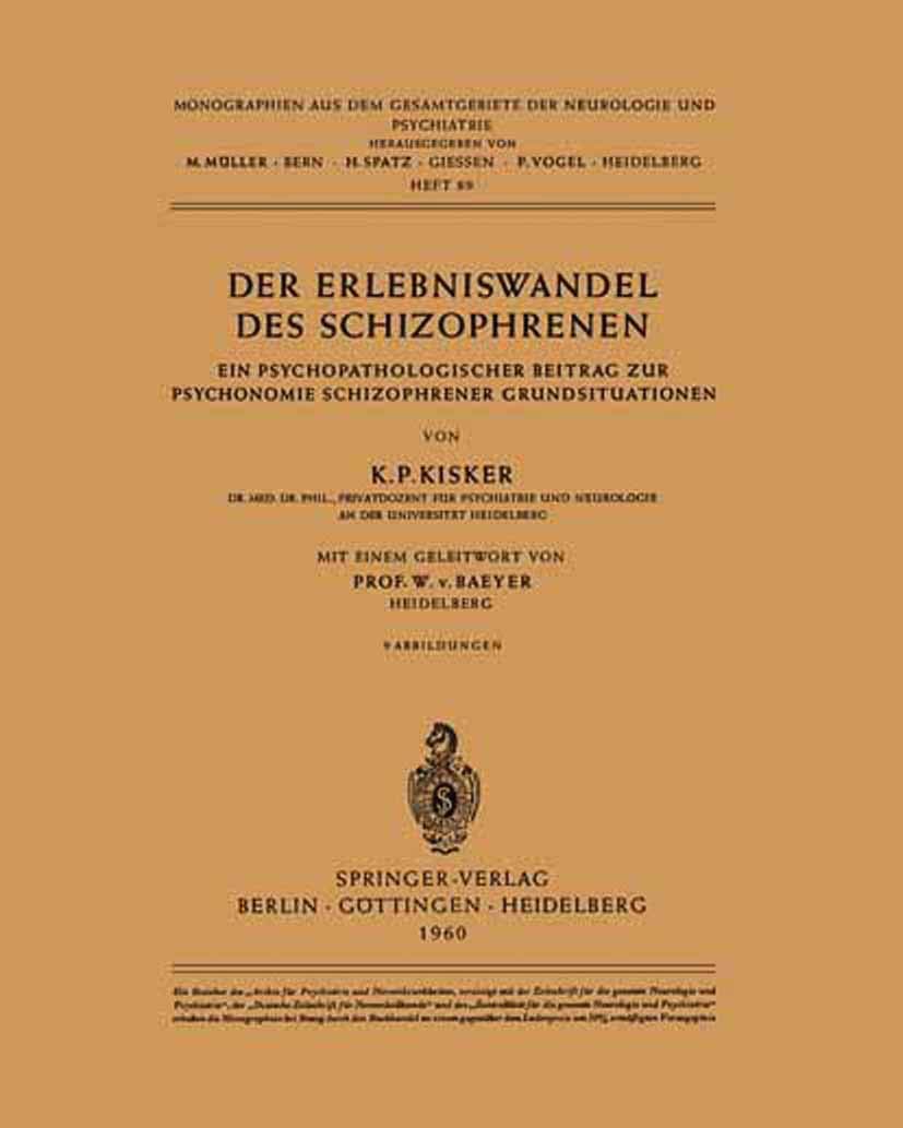 Der Erlebniswandel des Schizophrenen Medicine
