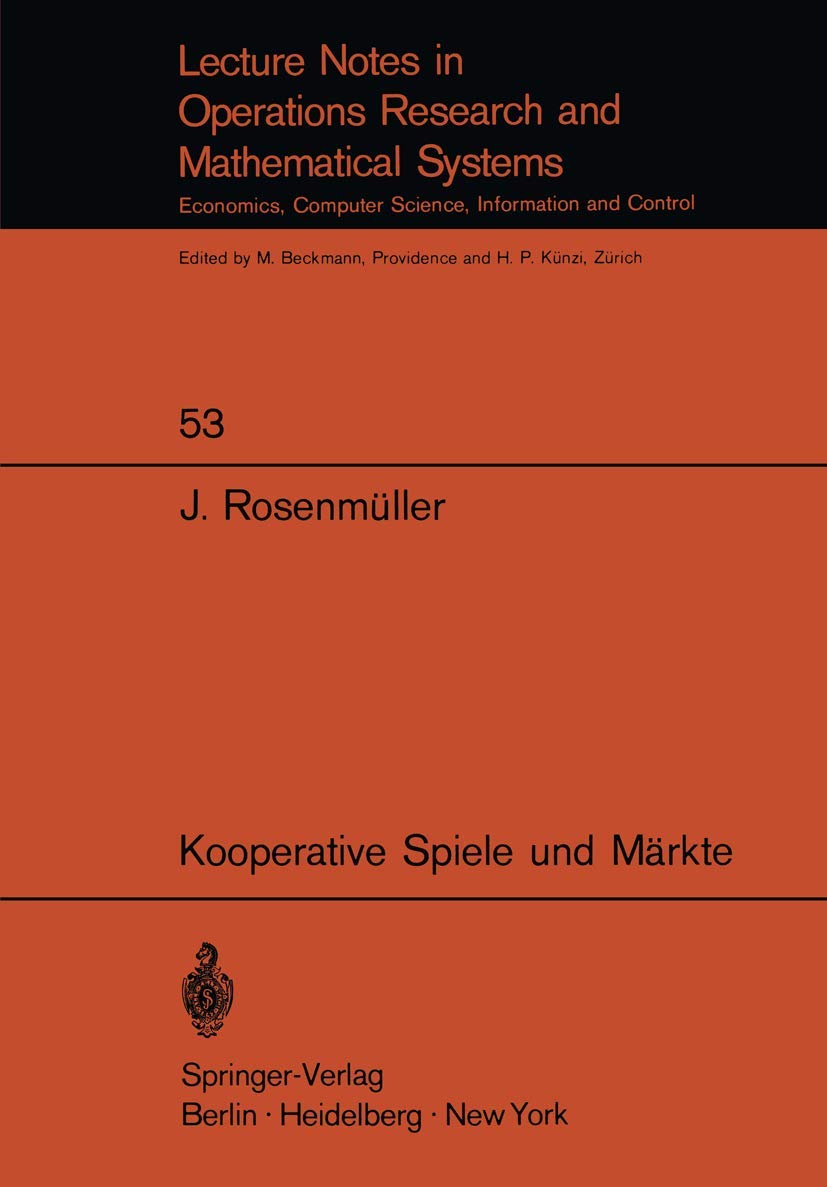 Kooperative Spiele und Märkte book