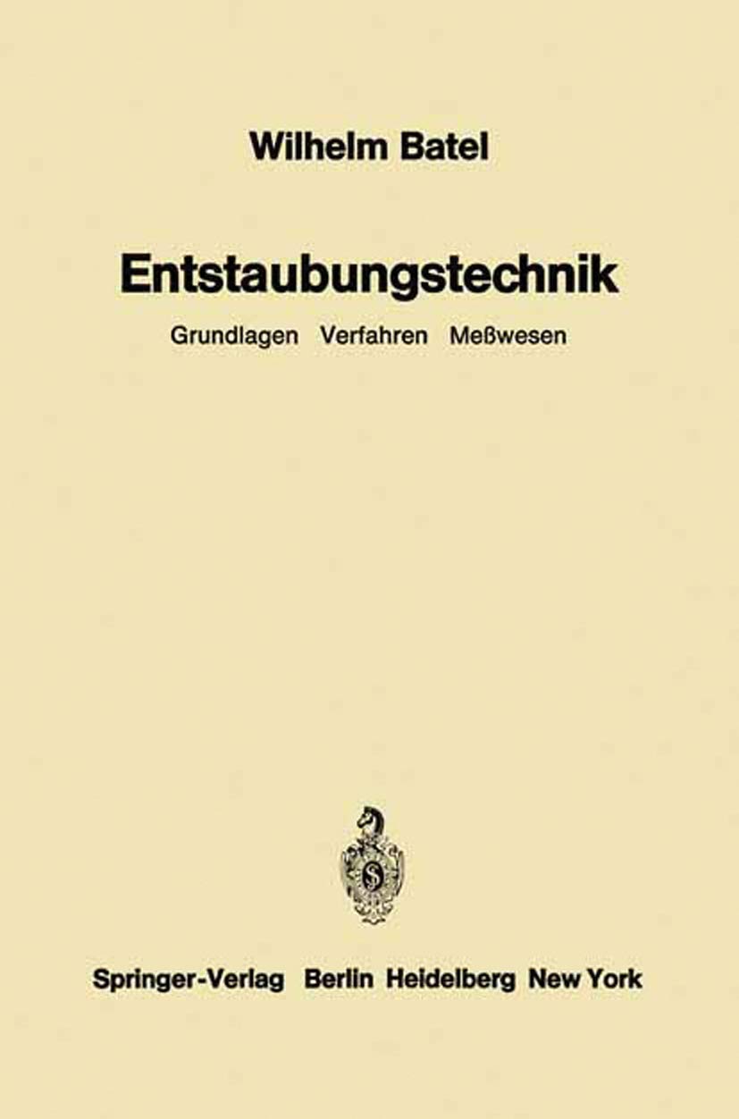 Entstaubungstechnik: Grundlagen Verfahren Meßwesen Law