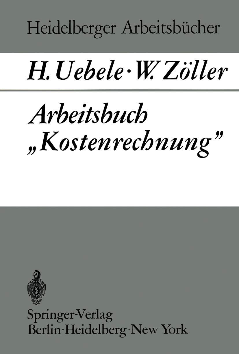 Arbeitsbuch „Kostenrechnung” (Heidelberger Arbeitsbücher) Law