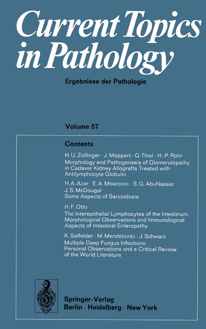 Current Topics in Pathology / Ergebnisse der Pathologie (Current Topics in Pathology, 57, Band 57) Medicine