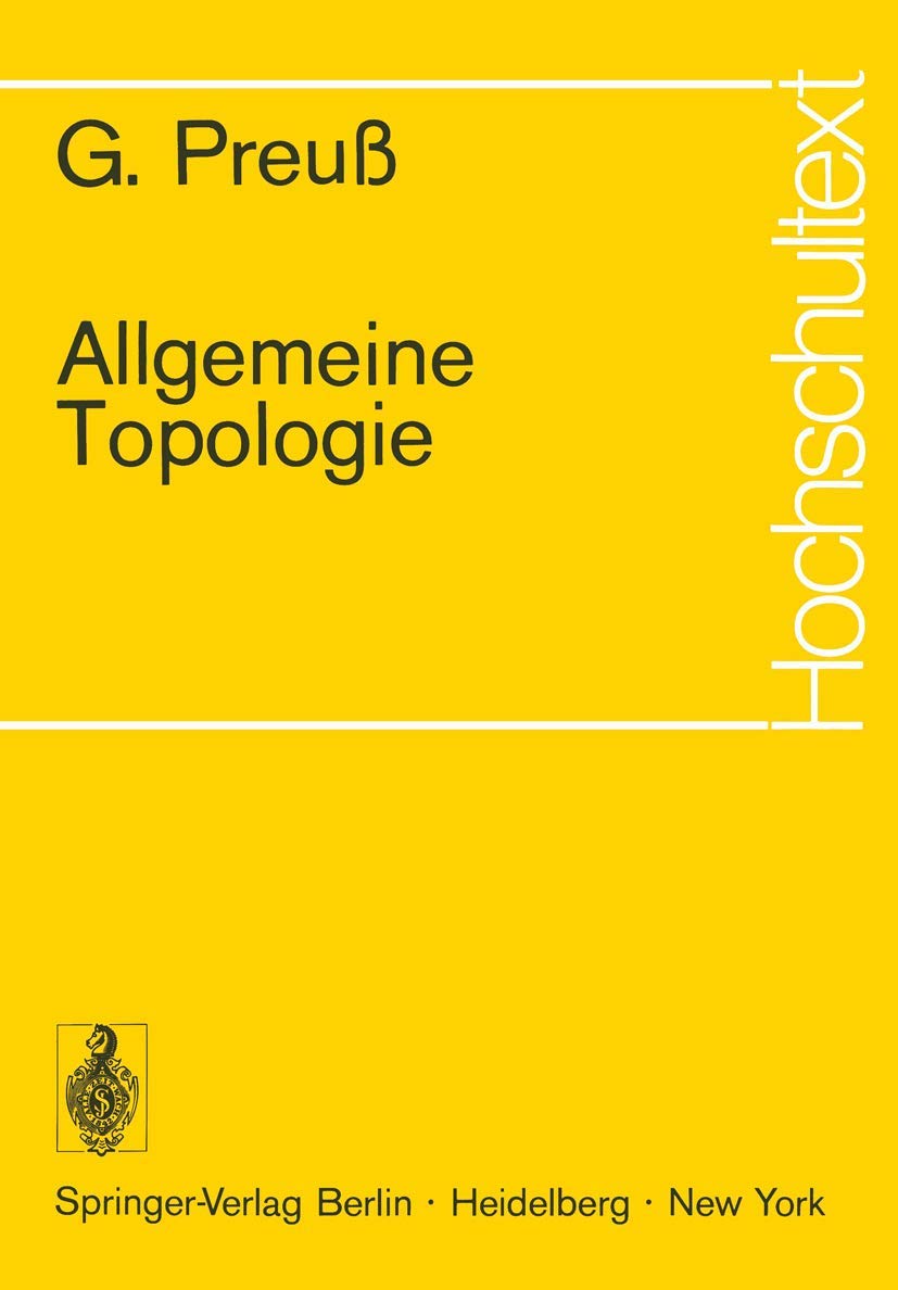 Allgemeine Topologie (Hochschultext) Books