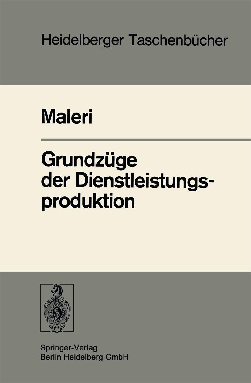 Grundzüge der Dienstleistungsproduktion. (Heidelberger Taschenbücher, 123) Law