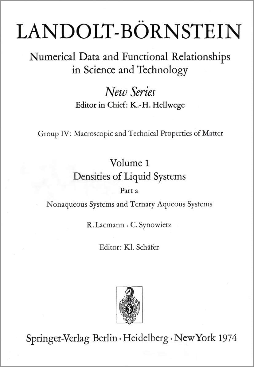 Nonaqueous Systems and Ternary Aqueous Systems / Nichtwasserige Systeme Und Ternare Wasserige Systeme book