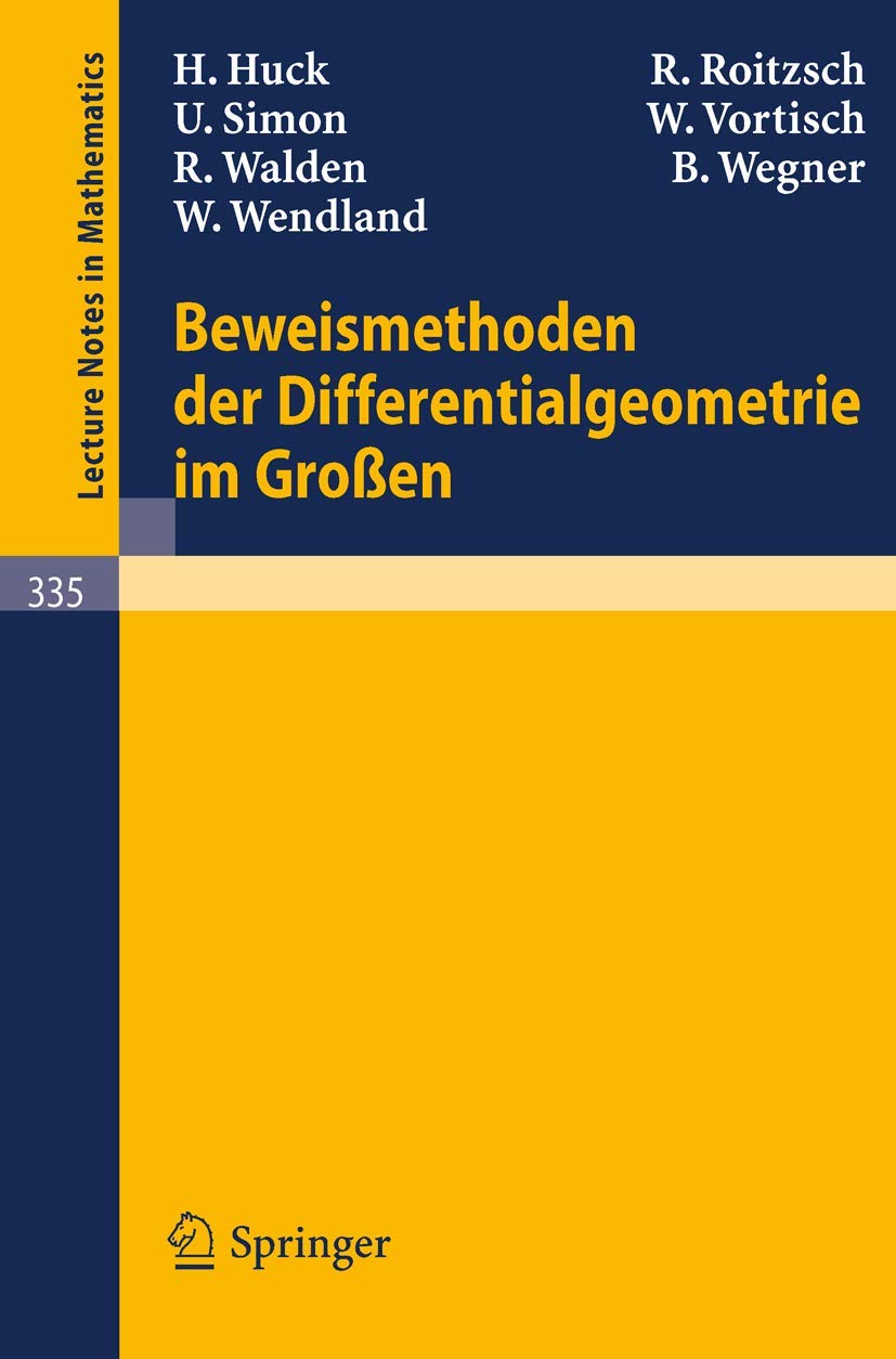 Beweismethoden der Differentialgeometrie im Großen book