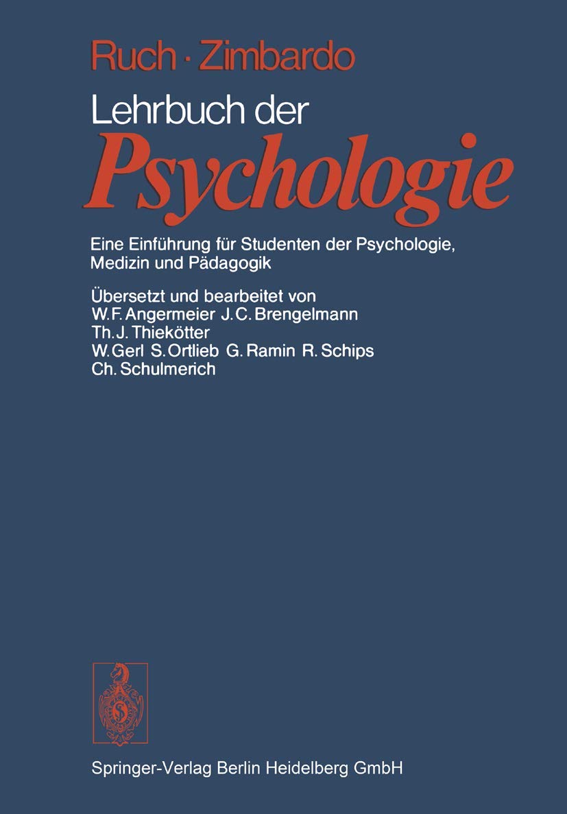 Lehrbuch der Psychologie: Eine Einführung für Studenten der Psychologie, Medizin und Pädagogik Medicine