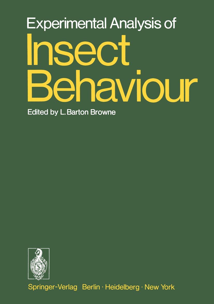 Experimental Analysis of Insect Behaviour Medicine Books