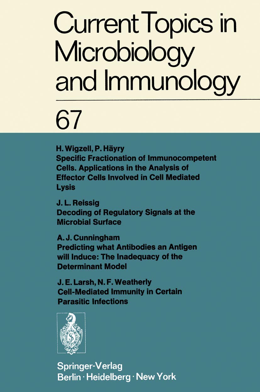 Current Topics in Microbiology and Immunology / Ergebnisse Der Microbiologie Und Immunitatsforschung Medicine