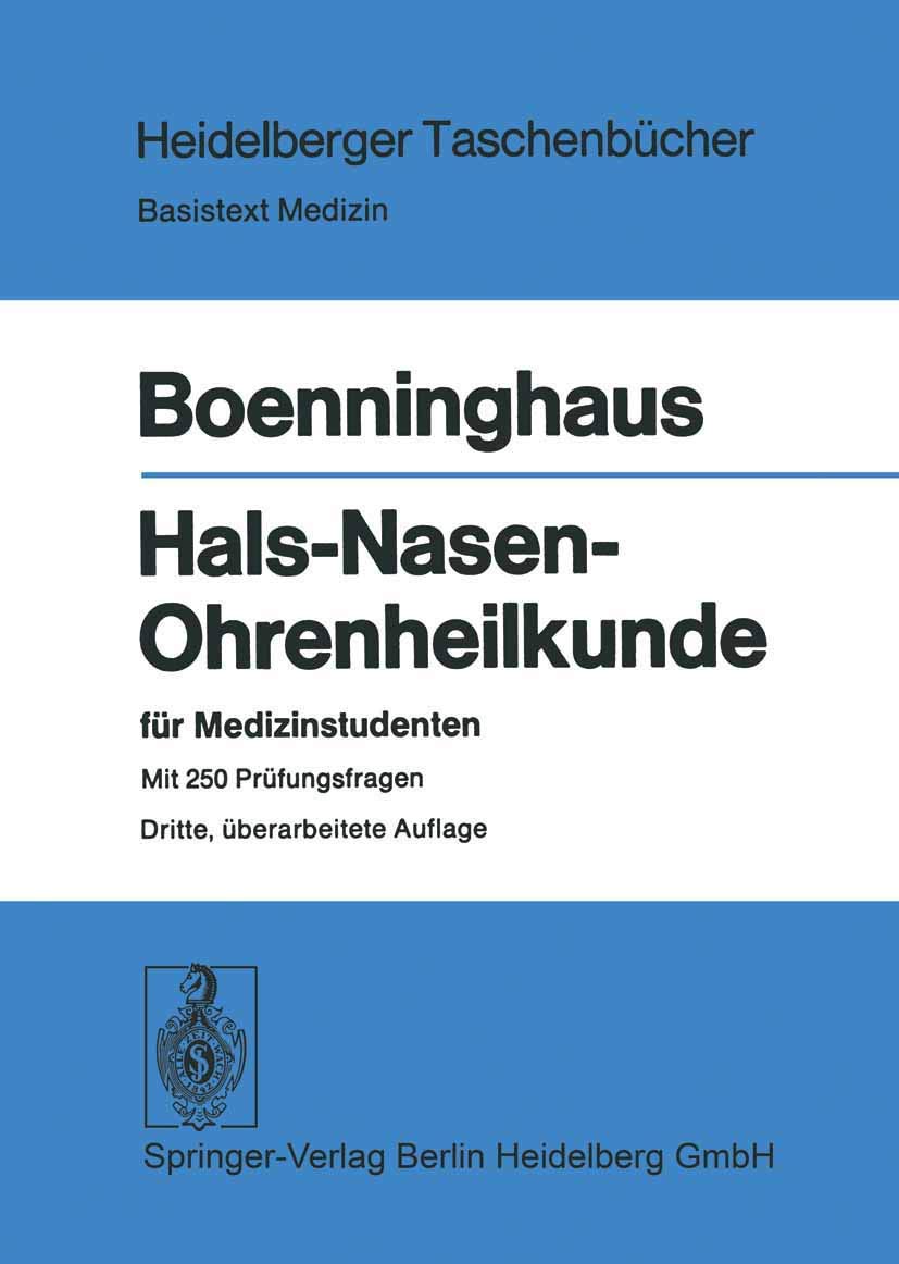 Hals-Nasen-Ohrenheilkunde für Medizinstudenten Medicine