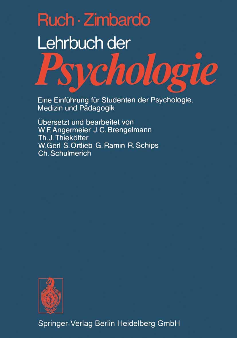 Lehrbuch der Psychologie: Eine Einführung für Studenten der Psychologie, Medizin und Pädagogik Medicine