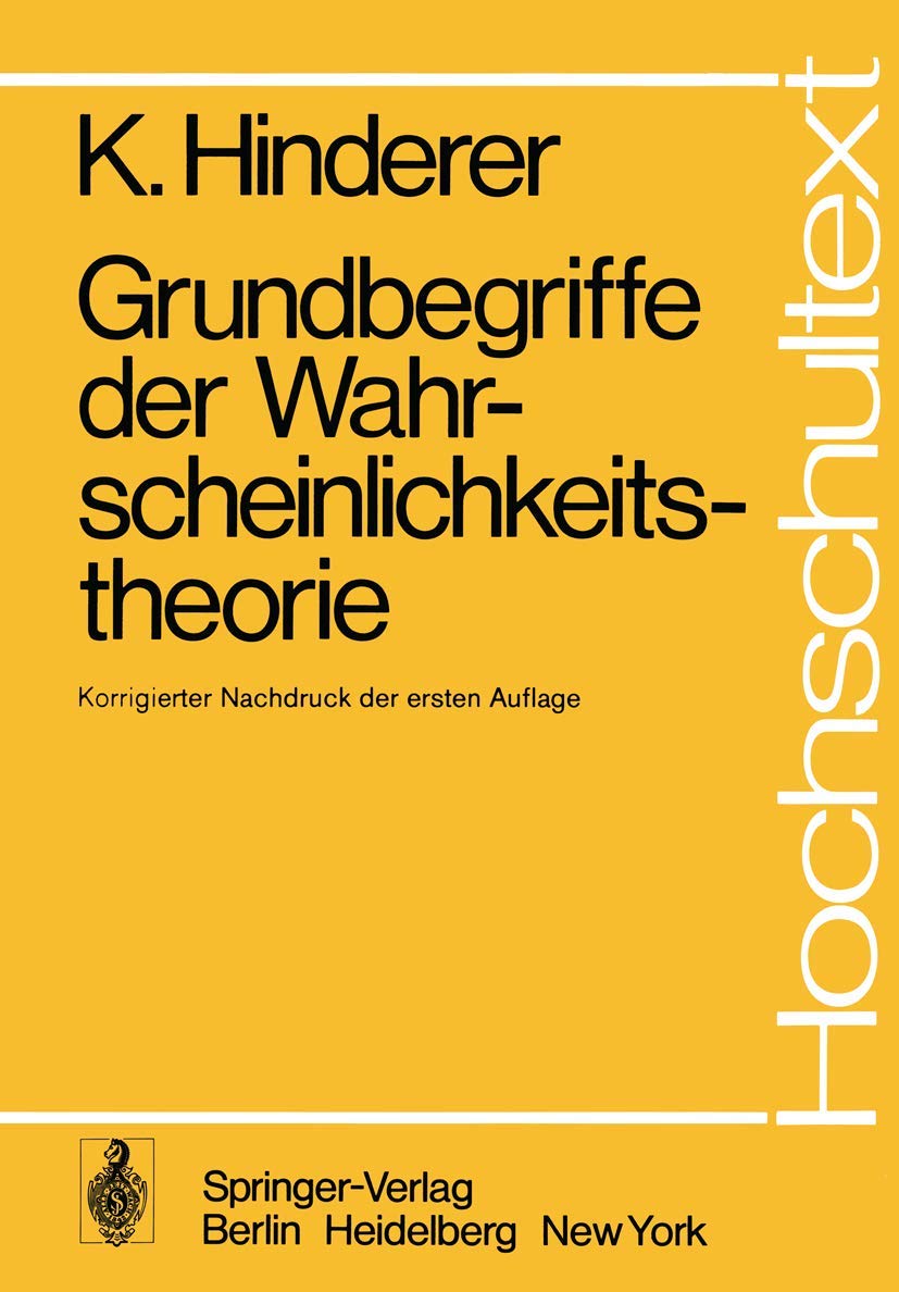 Grundbegriffe der Wahrscheinlichkeitstheorie (Hochschultext) Mathematics