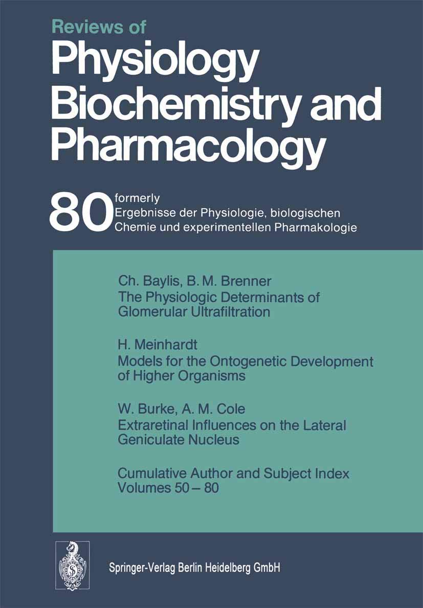 Reviews of Physiology, Biochemistry and Pharmacology Medicine