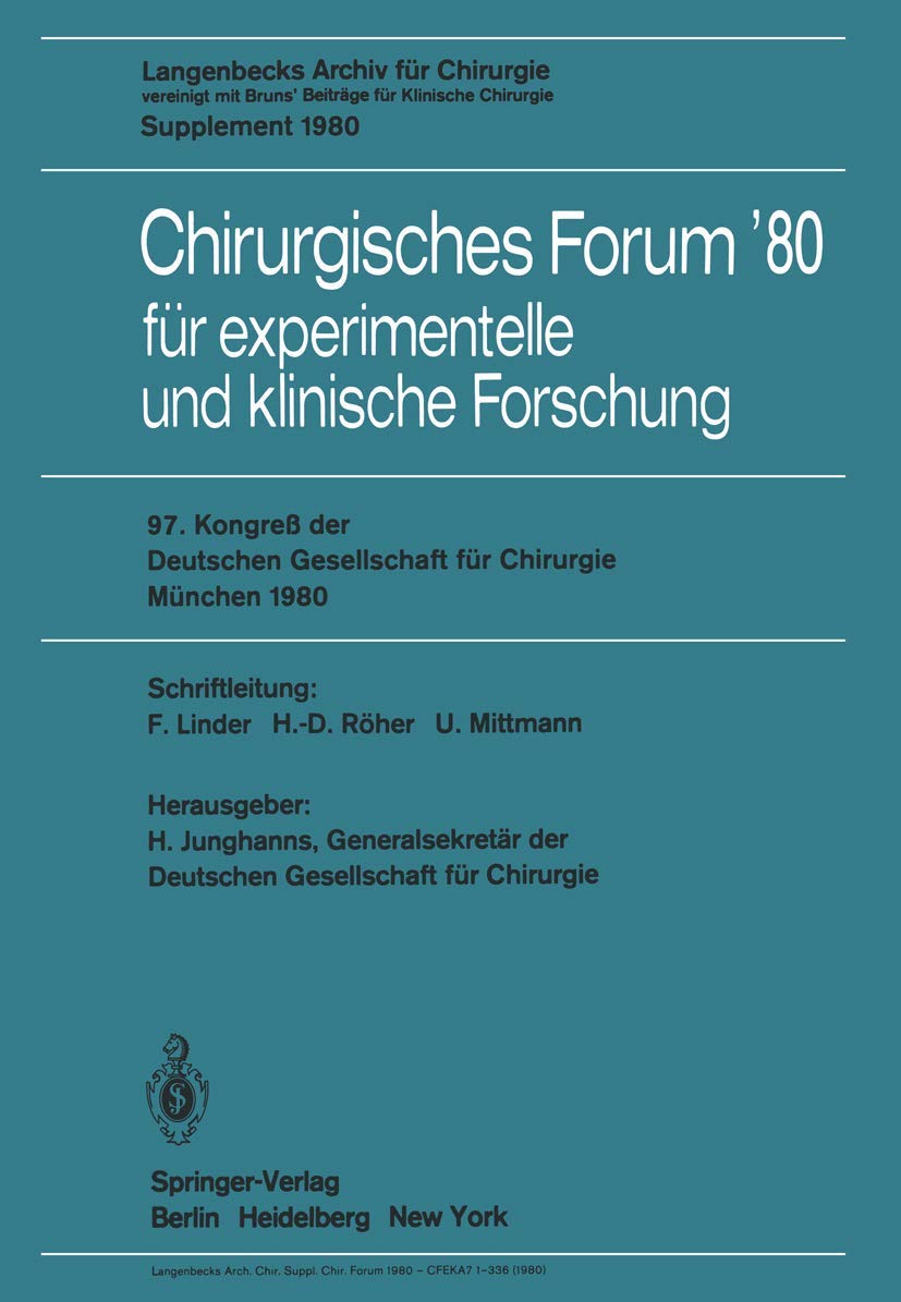 Chirurgisches Forum'80 Medicine