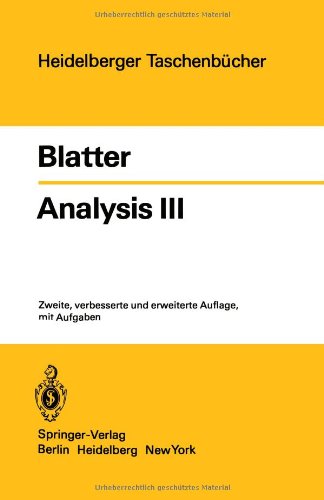 Analysis III (Heidelberger Taschenbucher) (German Edition) (Heidelberger Taschenbücher) Mathematics