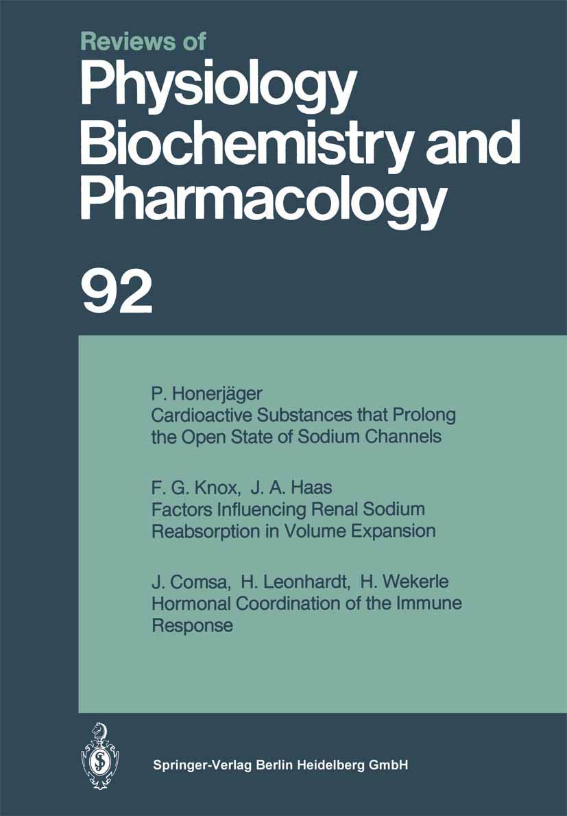 Reviews of Physiology, Biochemistry and Pharmacology Medicine