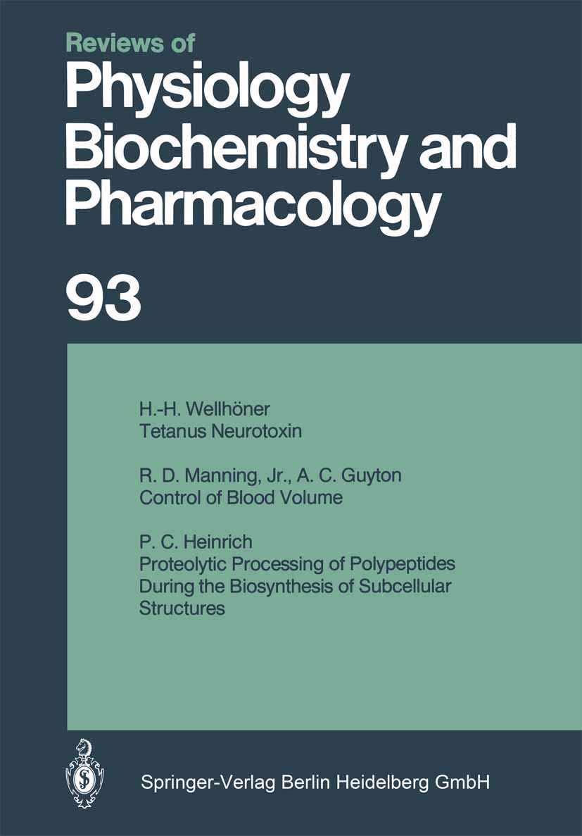 Reviews of Physiology, Biochemistry and Pharmacology book