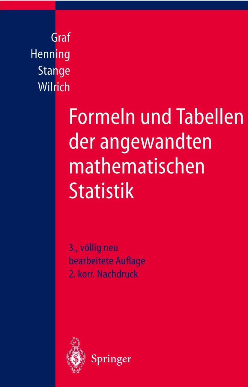 Formeln und Tabellen der angewandten mathematischen Statistik Mathematics