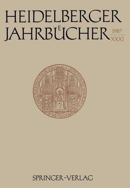 Heidelberger Jahrbücher 1987 XXXI Medicine