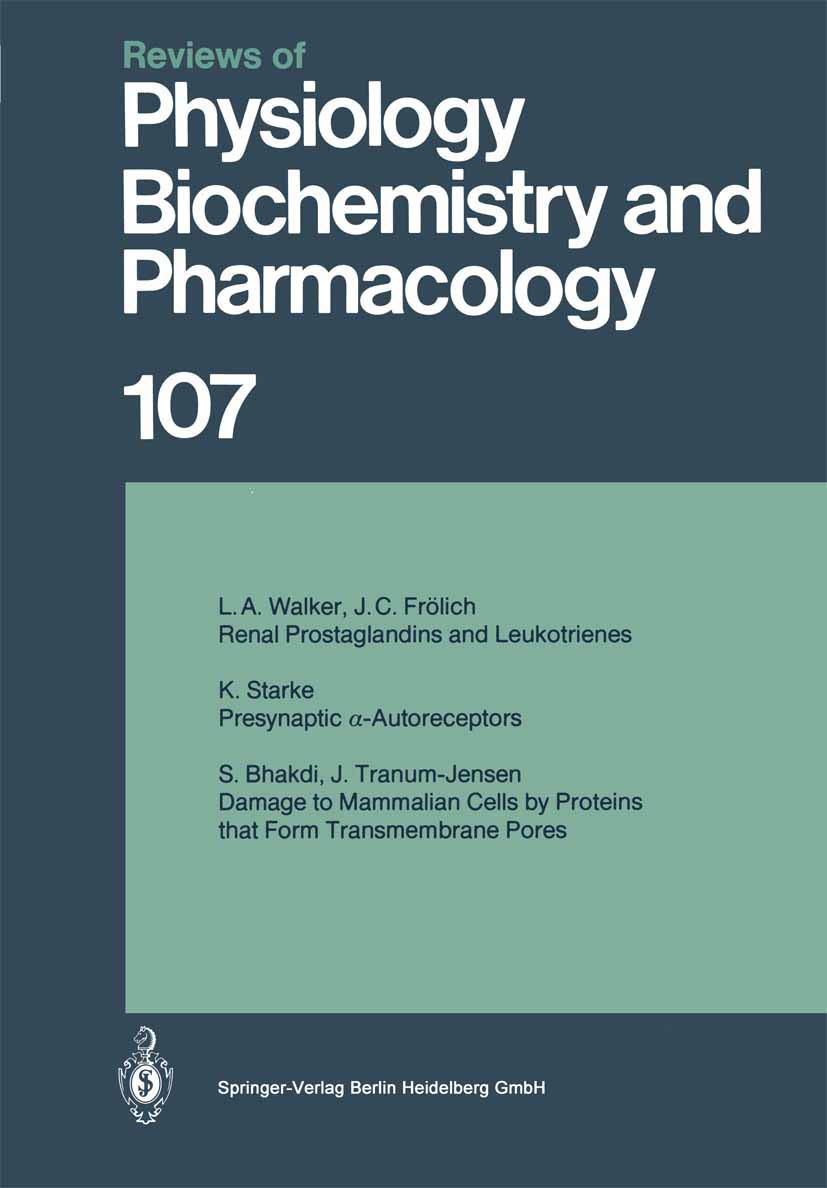 Reviews of Physiology Biochemistry and Pharmacology Vol 107 book