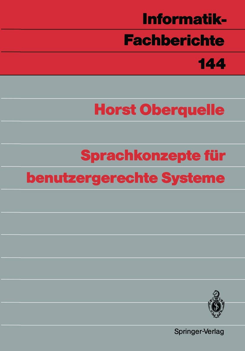 Sprachkonzepte für benutzergerechte Systeme Computer Science