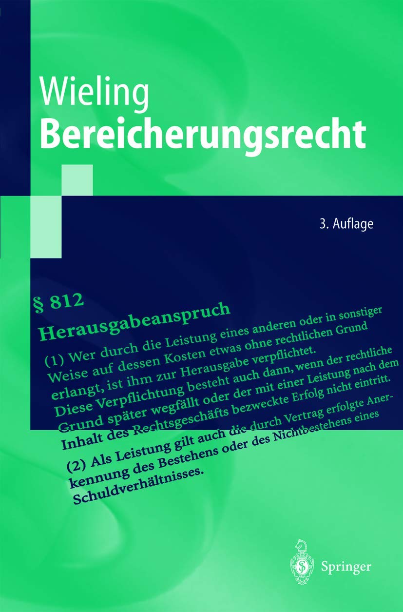 Bereicherungsrecht (Springer-Lehrbuch) Law