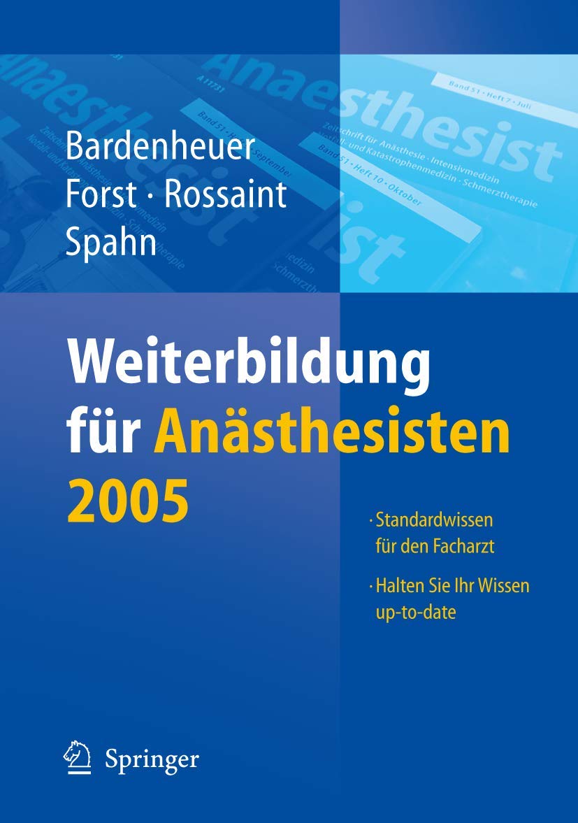 Weiterbildung für Anästhesisten 2005 Medicine