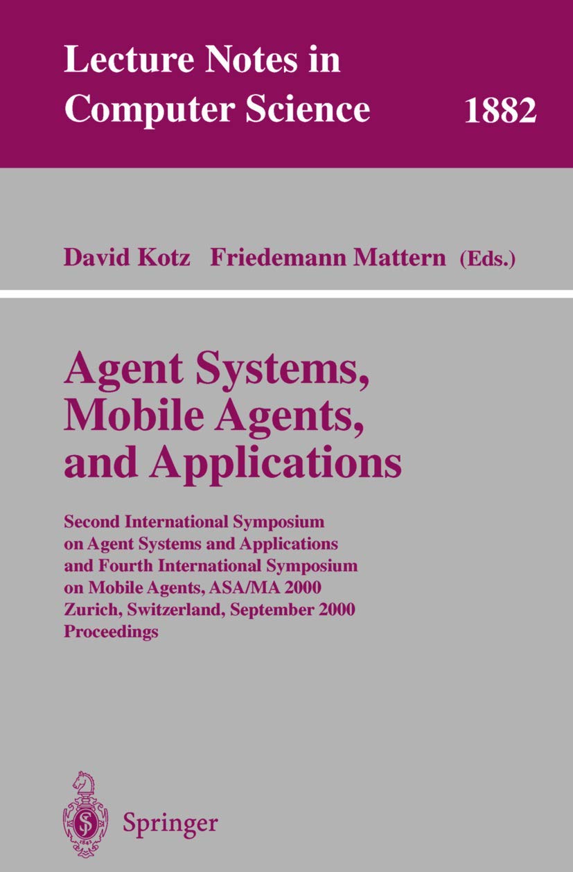 Agent Systems, Mobile Agents, and Applications Business, Finance & Career