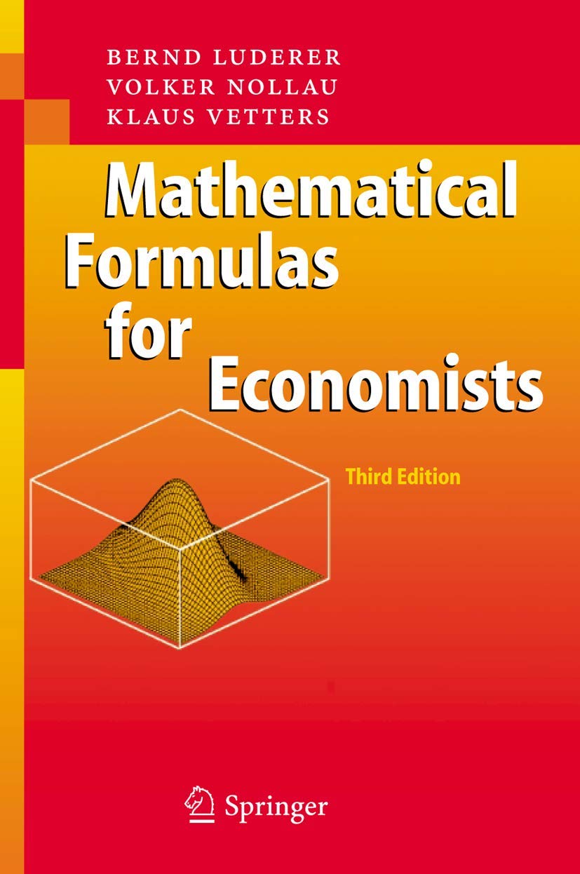 Product Image: Mathematical Formulas for Economists