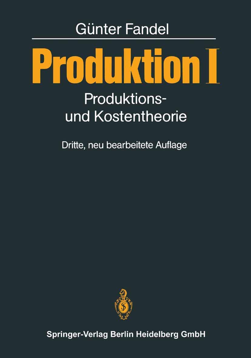 Produktion I: Produktions- und Kostentheorie Law