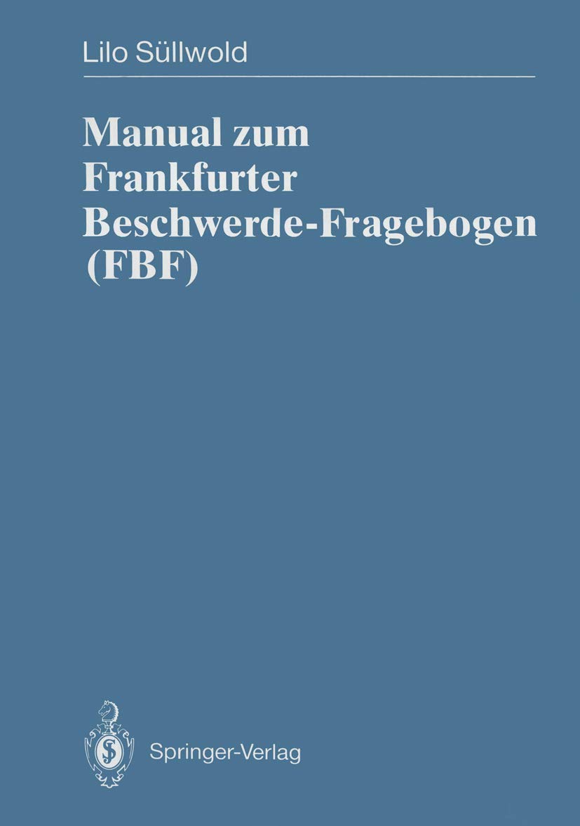 Manual zum Frankfurter Beschwerde-Fragebogen (FBF) Medicine