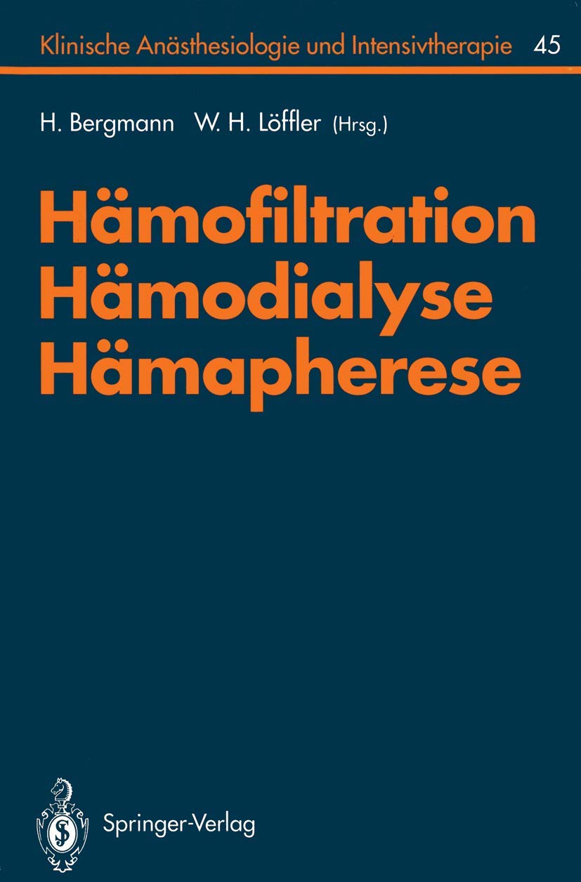 Hämofiltration, Hämodialyse, Hämapherese book