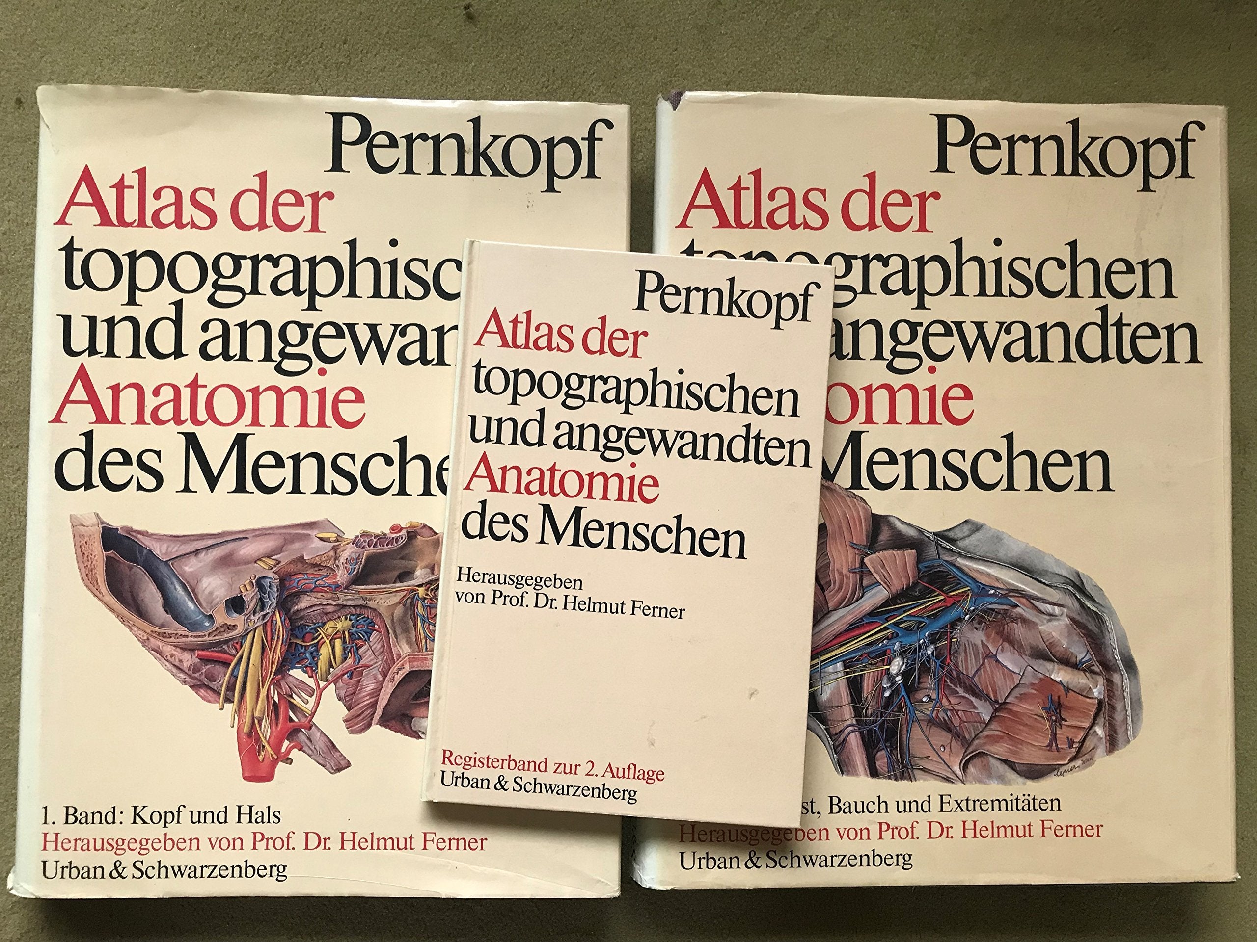 Atlas der topographischen und angewandten Anatomie des Menschen. Tl. 1: Kopf und Hals. Tl. 2: Brust, Bauch und Extremitäten. Books